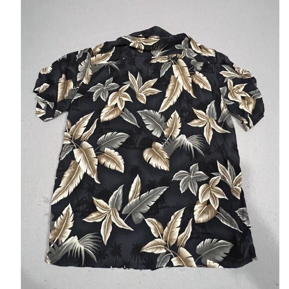 Croft & Barrow Men's L Button Up Tropical Floral Leaves Hawaiian Shirt - Picture 3 of 3